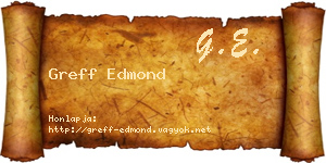 Greff Edmond névjegykártya
